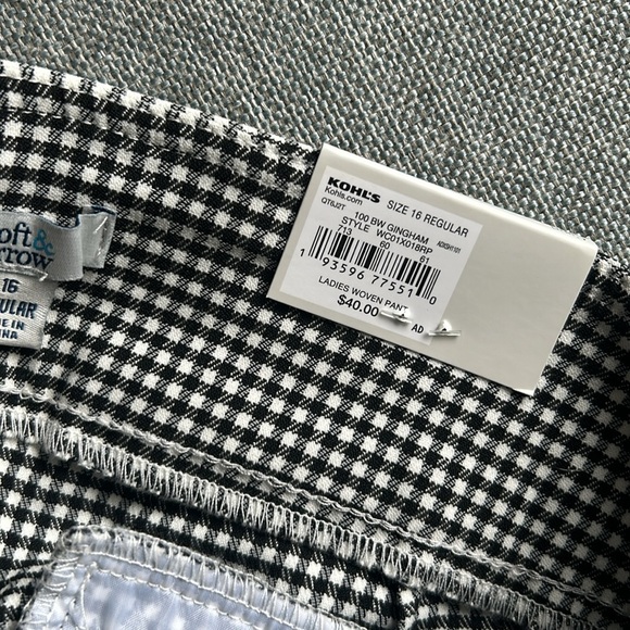 CROFT & BARROW Gingham Millennium Tummy Control Pants Capris Size 16 Regular - Picture 7 of 10